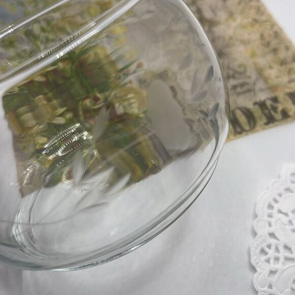 Farmhouse Clear Class Small Apothecary Jar White Floral 5 Earth Tone Spools - Picture 10 of 10